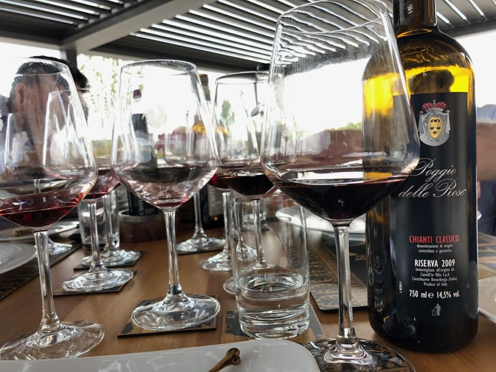 Vini al ristorante Castell'in Villa nel Chianti Classico