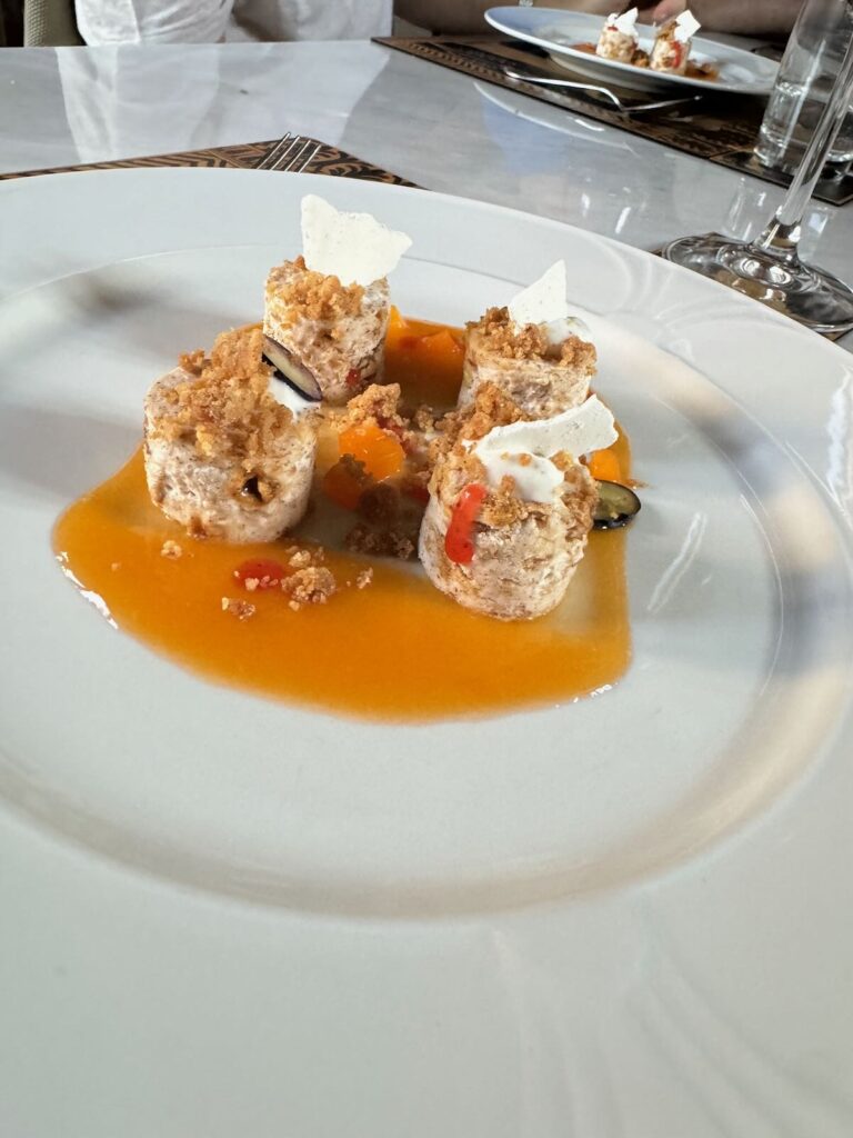 Piatti del ristorante Castell'in Villa nel Chianti Classico