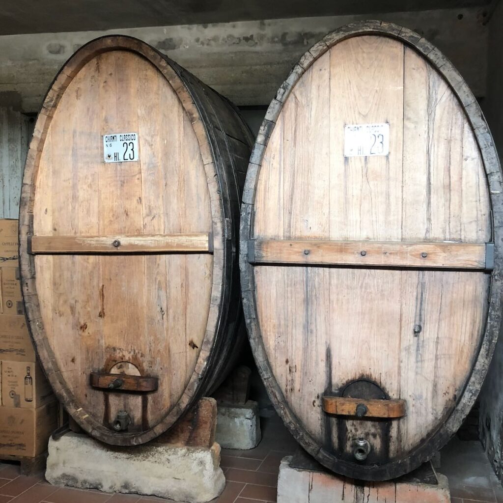 Botti grandi per la maturazione del Sangiovese a Castell'in Villa